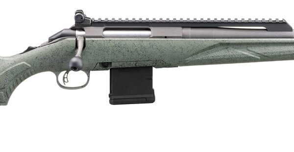 Ruger 46965 American II Scout 5.56 NATO 10+1 16.10″ Cobalt Cerakote Threaded Barrel, Alloy Steel Receiver w/Scope Rail, Leaf Green Splatter Adj LOP Synthetic Stock