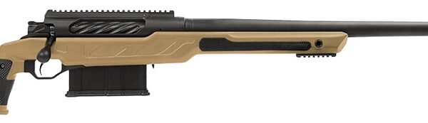 Cadex Inc CDXBMGQUA5029HI20I1J5N BMG Quake  50 BMG 3+1 29″ Black DLC Match Grade Threaded Barrel, Black DLC Receiver w/Picatinny Rail, Adj Cheek Piece & LOP Hybrid Tan Polymer Stock