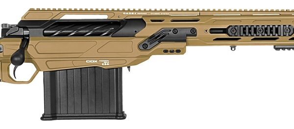 Cadex Inc CDX50DUAL50206BR20I2J5 CDX-50 Tremor 50 BMG 5+1 20.60″ Black DLC Match Grade Threaded Barrel, Black DLC Aluminum Receiver w/Picatinny Rail, Adjustable Folding Hybrid Tan Stock, Black Polymer