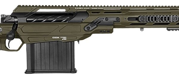 Cadex Inc CDX50DUAL50206BR20I2J5 CDX-50 Tremor 50 BMG 5+1 20.60″ Black DLC Match Grade Threaded Barrel, Black DLC Aluminum Receiver w/Picatinny Rail, Adjustable Folding OD Green Stock, Black Polymer G