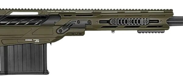 Cadex Inc CDX50DUAL5029BR40I2J5N CDX-50 Tremor 50 BMG 5+1 29″ Black DLC Match Grade Threaded Barrel, Black DLC Aluminum Receiver w/Picatinny Rail, Adjustable Folding OD Green Stock, Black Polymer Grip