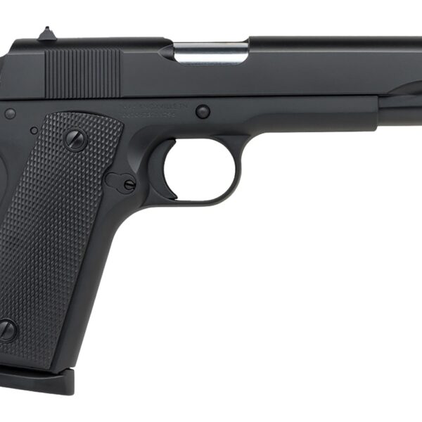 Tisas Arms 10100519 1911 A1 Service 9mm Luger 7+1 5″ Stainless Steel Barrel, Black Cerakote Carbon Steel Serrated Slide & Frame w/Beavertail, Black Rubber Grip