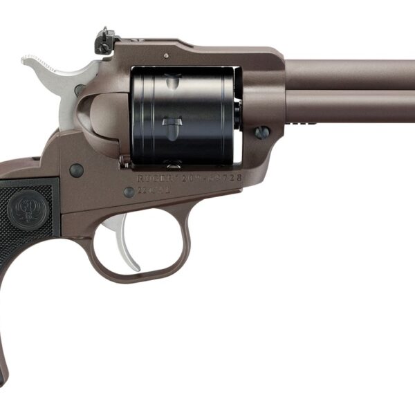 Ruger 2071 Super Wrangler 250th Anniversary 22 LR/22 WMR 6 Shot 4.62″ Dark Bronze Cerakote Steel Engraved Barrel, Steel Frame, Checkered Synthetic Grip, Transfer Bar Safety, Exposed Hammer