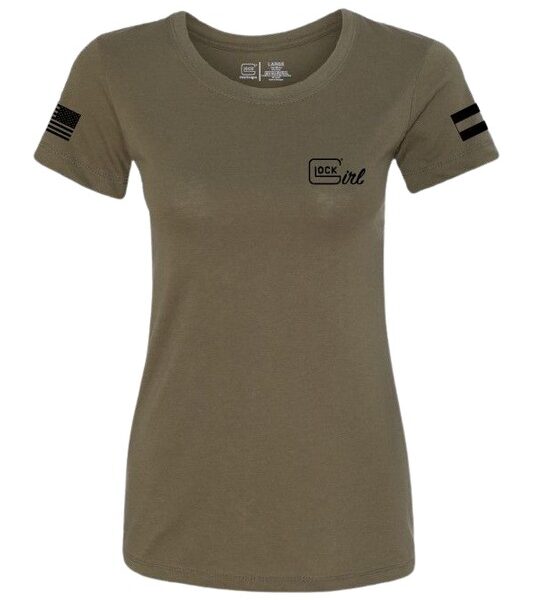 GLK AP96368 GLOCK GIRL FLAG TEE M GRN