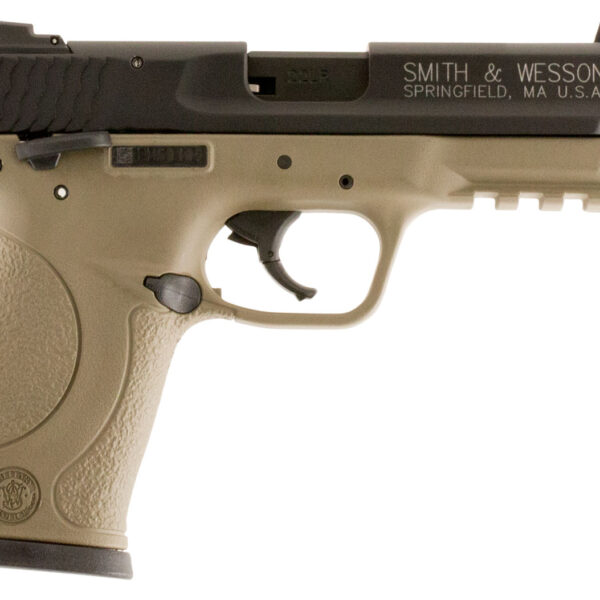 Smith & Wesson 10242 M&P Compact Frame 22 LR 10+1 3.60″ Black Steel Threaded Barrel & Serrated Slide, Flat Dark Earth Cerakote Polymer Frame w/Picatinny Rail, Ambidextrous
