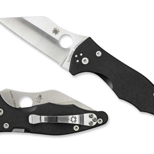 Spyderco C85GP2 Yojimbo 2 3.20″ Folding Wharncliffe Plain Satin CPM S30V SS Blade/ Black Textured G10 Handle Includes Pocket Clip