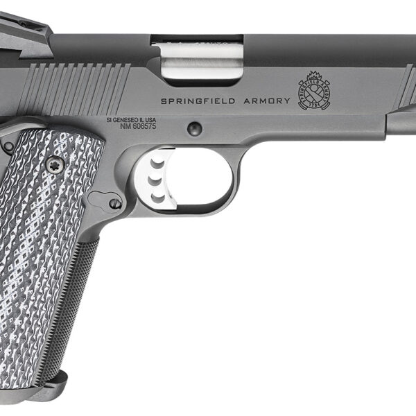 Springfield Armory PC9108LCA18 1911 TRP *CA Compliant 45 ACP 7+1, 5″ Match Grade Stainless Steel Barrel, Black Cerakote Serrated Carbon Steel Slide &^ Frame w/Beavertail, Black G10 Grip
