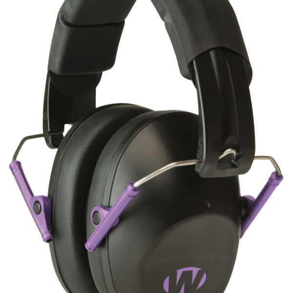 Walker’s GWPFPM1BKPU Pro Low Profile Passive Muff 22 dB Over the Head Black/Purple Accent Polymer