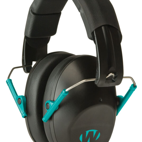 Walker’s GWPFPM1BKTL Pro Low Profile Passive Muff 22 dB Over the Head Black/Teal Accent Polymer