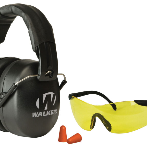Walker’s GWPFM3GFP EXT Range Shooting Muff Combo Kit Includes Foam Ear Plugs, 31 db Over the Head Shooting Muff, Sport Glasses w/Polycarbonate Lens