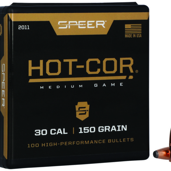 Speer 2011 Hot-Cor 30Cal 150gr Soft Point Flat Nose 100 Per Box/5 Case