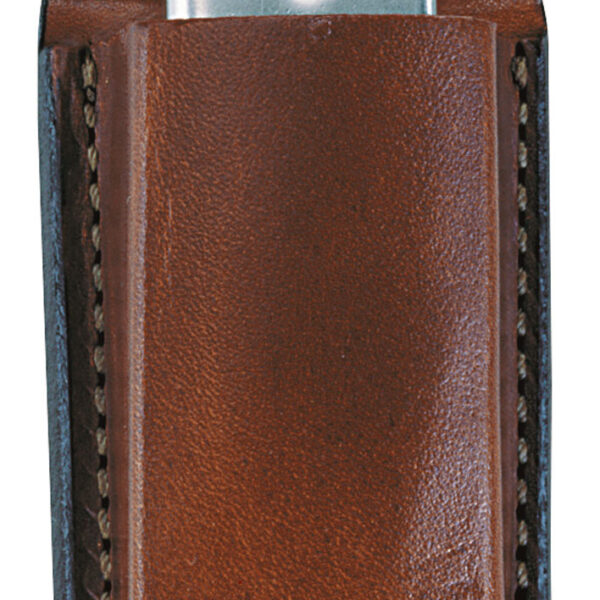 Bianchi 10739 Open Top Mag Pouch Single Tan Leather Belt Clip Compatible w/ 9mm/40 Belts 1.75″ Wide