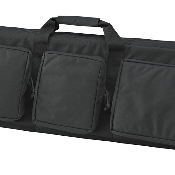US PeaceKeeper P30049 3-Gun Case Water Resistant Black 600D Polyester w/ 3 Padded Pockets Zippered Handgun Case Webbing System & Thick Padding