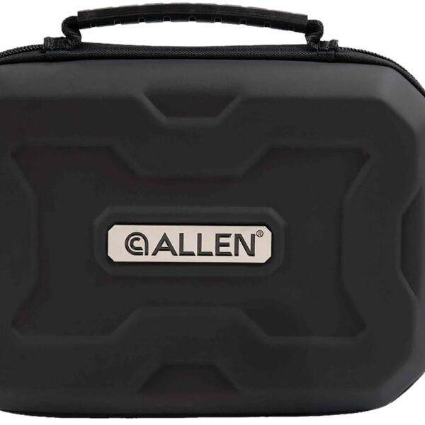 Allen 829 EXO  Handgun Case Black Polymer, Molded Carry Handle, Egg Crate Foam & Lockable Zippers 9″ x 6.25″ Interior Dimensions