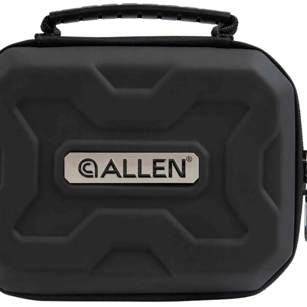 Allen 827 EXO  Handgun Case Black Polymer, Molded Carry Handle, Egg Crate Foam & Lockable Zippers 7″ x 5.25″