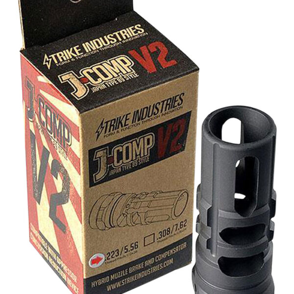 Strike Industries JCOMP2223 JComp Gen 2 Black Steel w/ 1/2″-28 tpi Threads 2.55″ OAL 0.26″ Diameter 0.87″ Diameter 5.56x45mm NATO Fits AR-Platform