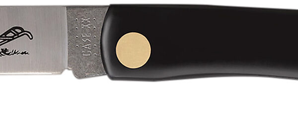 Case 00095 Sod Buster Jr. 2.80″ Folding Skinner Plain Etched As-Ground Stainless Steel Blade Black Synthetic Handle
