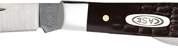 Case 00083 Pen Small 2″/1.47″ Folding Clip/Pen Plain As-Ground Stainless Steel Blade Brown Jigged Synthetic Handle