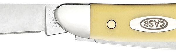 Case 00030 Peanut 2.10″/1.53″ Folding Clip/Pen Plain Tumble Polish Chrome Vanadium Blade/Smooth Yellow Synthetic Handle