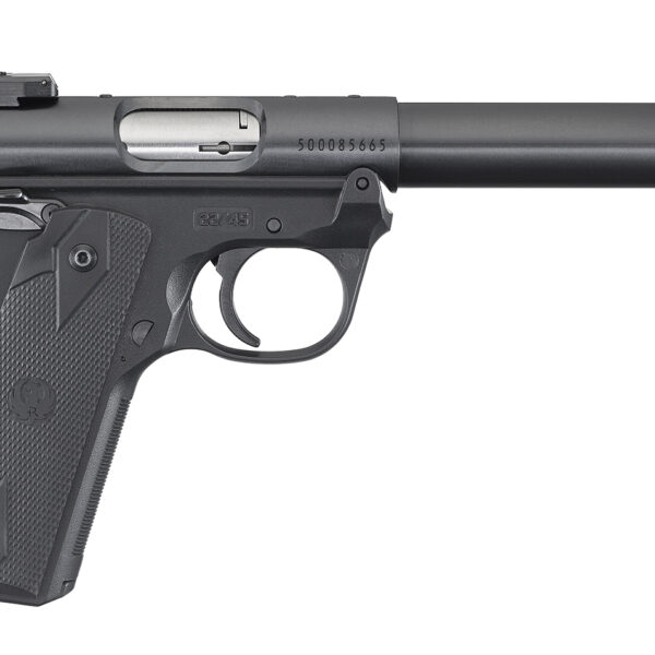 Ruger 40107 Mark IV 22/45 22 LR 10+1 5.50″ Bull Barrel, Blued Steel Slide & Frame, Checkered 1911-Style Panel Grip