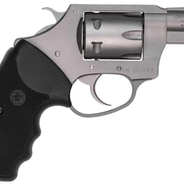 Charter Arms 72324 Pathfinder  Small 22 WMR, 8 Shot 2″ Stainless Steel Barrel  & Cylinder, Anodized Aluminum Frame w/Black Finger Grooved Rubber Grip, Exposed Hammer