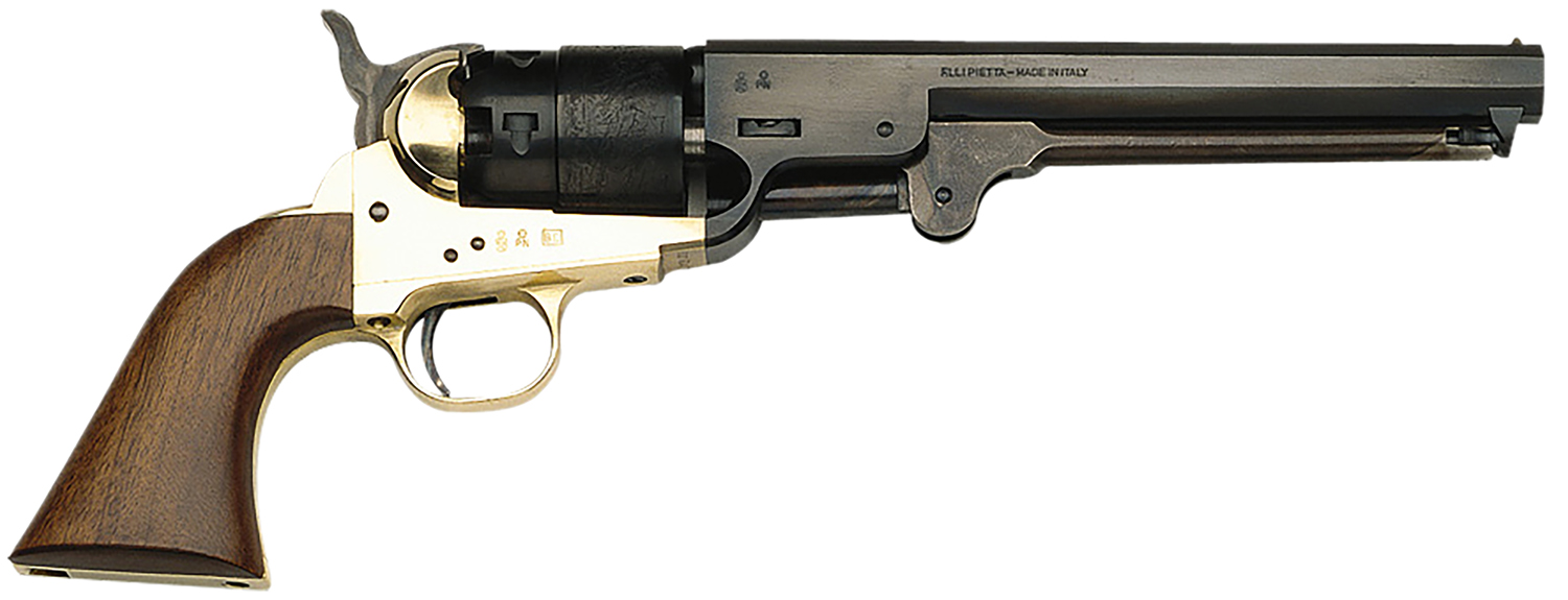 Traditions FR18511 1851 Navy Break Open 44 Cal #11 Percussion 7.50" 6 Shot Brass Frame Blued Barrel & Cylinder Walnut Grip