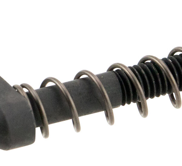 Strike Industries ARSMCRED Magazine Catch  made of Black Steel with Red 6061-T6 Aluminum Release Button for AR-Platform