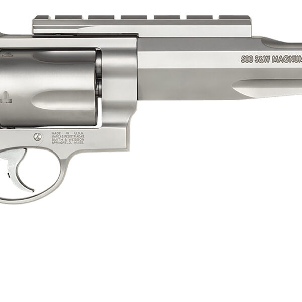 Smith & Wesson 170299 Model 500 Performance Center 500 S&W Mag Stainless Steel 7.50″ Barrel With Muzzle Brake & 5rd Cylinder, Matte Stainless Steel X-Frame, Chromed Hammer & Trigger With Stop