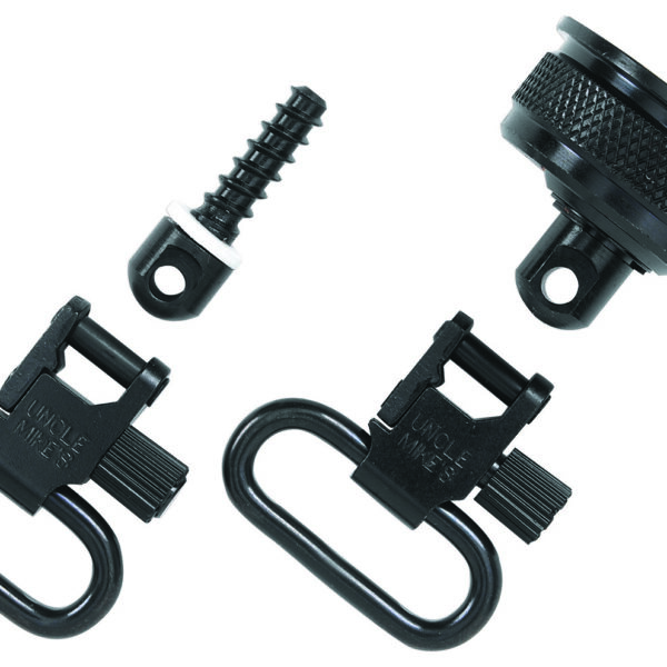 Uncle Mike’s 18032 Mag Cap Swivel Set made of Steel with Blued Finish, 1″ Loop Size & Quick Detach Style for 12 Gauge Remington 11-87 Includes Two Super Swivels