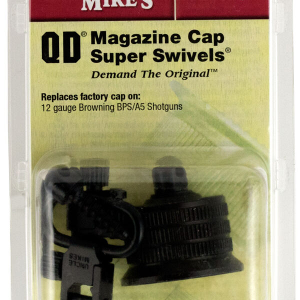Uncle Mike’s 18302 Mag Cap Swivel Set made of Steel with Blued Finish, 1″ Loop Size & Quick Detach Style for 12 Gauge Browning BPS, A5 Includes Two Super Swivels