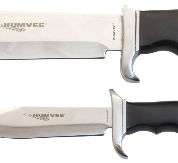 Humvee Adventure Gear HMVBC02BK Bowie Knife Set  Fixed Plain Spear Point Polished Stainless Steel Black Pakawood