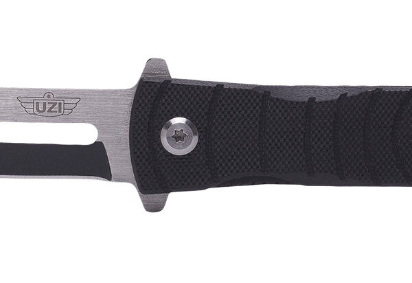 Uzi Accessories UZKFDR014 Mossad III 3.50″ Folding Spear Point Plain Black/Silver Stainless Steel Blade Black G10 Handle Features Glass Breaker Includes Metal Clip