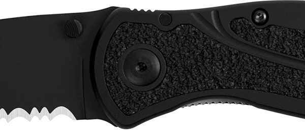 Kershaw 1670TBLKST Blur  3.40″ Folding Tanto Part Serrated Black DLC 14C28N Steel Blade Black Anodized Aluminum Handle Includes Pocket Clip