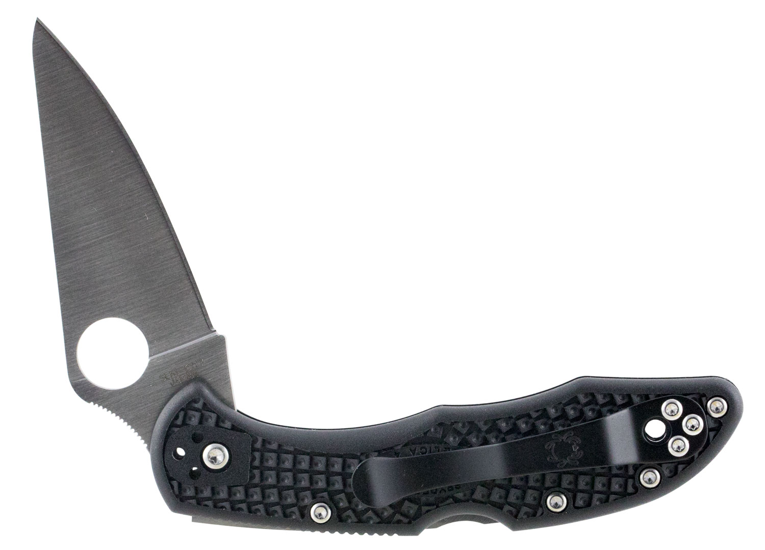 Spyderco C11FPBK Delica Folder 2.875" VG-10 Flat Ground Plain Edge Fiberglass Reinforced Nylon Black