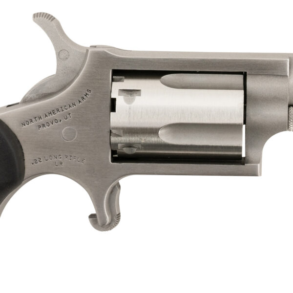 North American Arms 22LRGRCHS Mini-Revolver Carry Combo 22 LR 5 rd 1.13″ Barrel, Stainless Steel Barrel/Cylinder/Frame, Black Rubber Grip, Includes Exclusive Holster Package