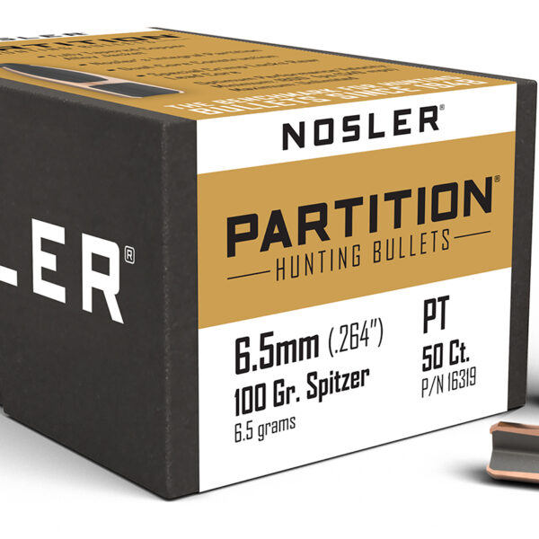 Nosler 16319 Partition 6.5 Creedmoor 100gr Partition Spitzer 50/Box