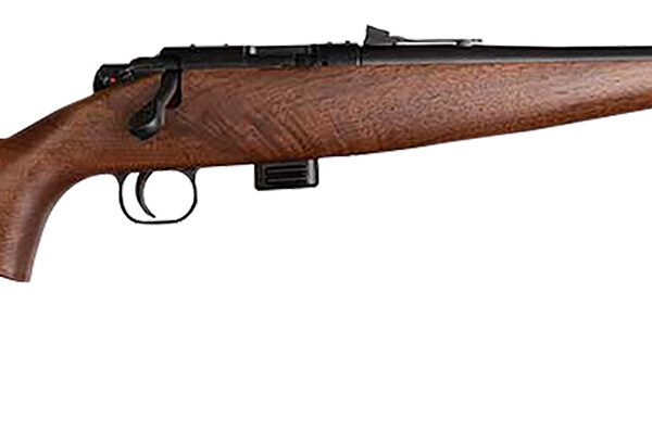 Crickett KSA20411 Model 722 Sporter Compact Youth 22 LR 7+1 16.25″ Blued Barrel & Receiver, Fixed Front/Adjustable Rear Sights, Walnut Stock w/13.5″ LOP, Rebounding Firing Pin Safety