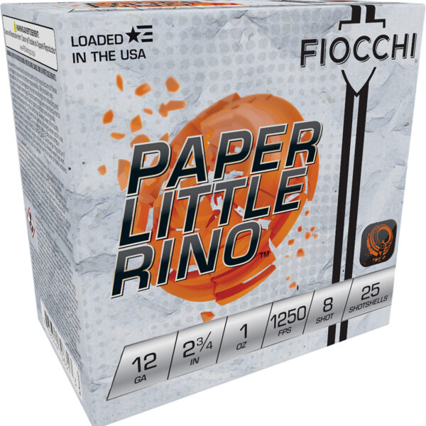 Fiocchi 12FPTX8 Paper Little Rino Extrema 12Gauge 2.75″ 1oz 8Shot 25 Per Box/10 Case