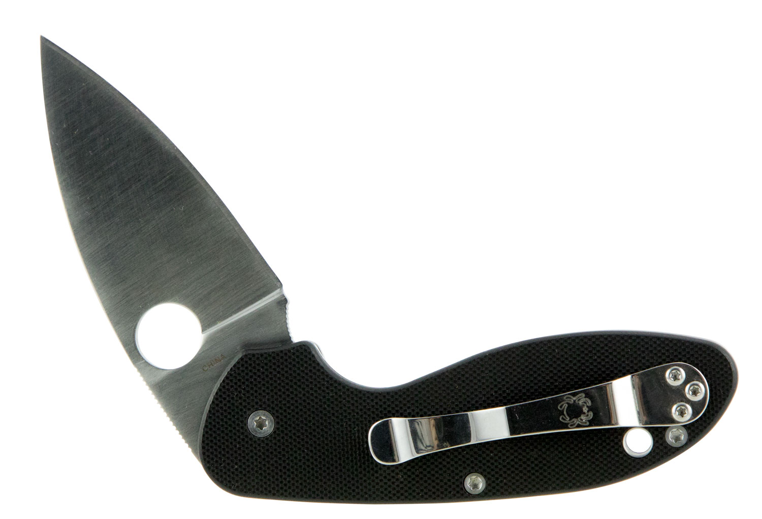 Spyderco C216GP Efficient 2.98" Folding Drop Point Plain 8Cr13MoV SS Blade Black G10 Handle Includes Pocket Clip