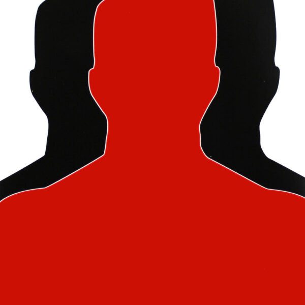 Birchwood Casey 35701 Dirty Bird  Silhouette Tagboard Hanging Pistol 12″ x 18″ Black/Red White Impact Splatter 100 Per Pkg