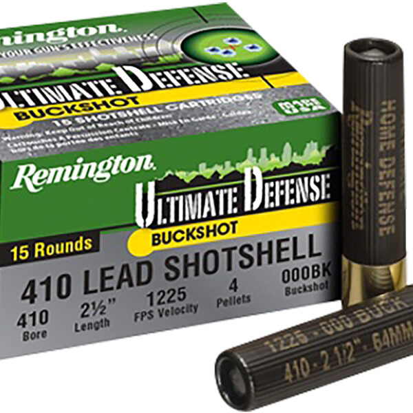 Remington Ammunition 20697 Ultimate Defense Buckshot 410Gauge 2.50″ 000Buck Shot 15 Per Box/10 Case