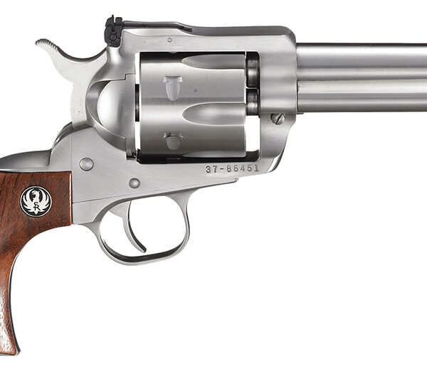 Ruger 0309 Blackhawk  357 Mag 6rd 4.63″ Satin Stainless Steel Barrel, Cylinder & Frame, Hardwood Grip, Transfer Bar Safety, Exposed Hammer