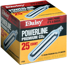 DAISY CO2 CARTRIDGES 12-GRAMS – 25-PACK