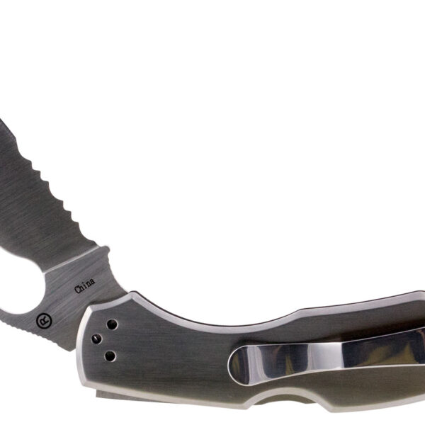 Spyderco BY04PS2 Byrd Meadowlark 2 2.94″ Folding Clip Point Part Serrated 8Cr13MoV SS Blade Stainless Steel Handle Includes Pocket Clip