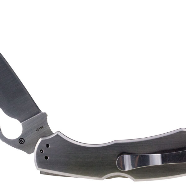 Spyderco BY03P2 Byrd Cara Cara 2 3.75″ Folding Spear Point Plain 8Cr13MoV SS Blade Stainless Steel Handle Includes Pocket Clip