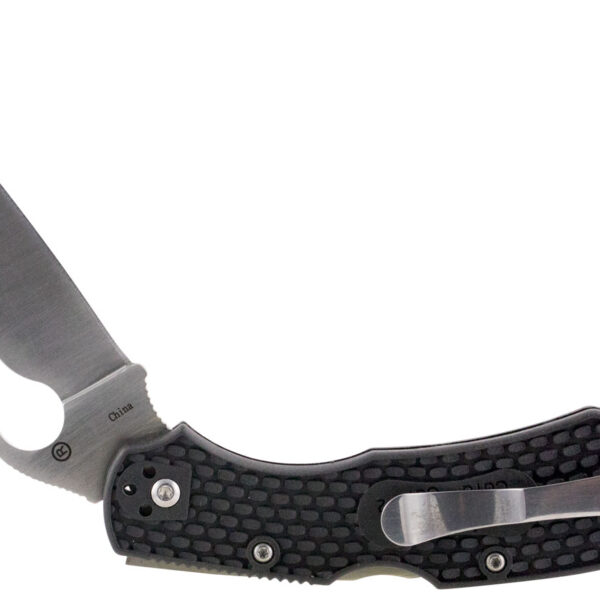 Spyderco BY03PBK2 Byrd Cara Cara 2 Lightweight 3.75″ Folding Drop Point Plain 8Cr13MoV SS Blade Black  Textured FRN Handle Includes Pocket Clip