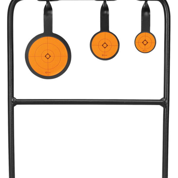 Caldwell 147072 Plink n Swing Triple Spin Target Rimfire Pistol/Rifle Steel Black/Orange Impact Enhancement Motion 1.75″/2.5″/3.5″