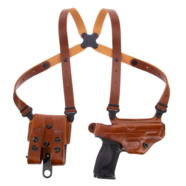 Galco MC202 Miami Classic Shoulder System Size Fits Chest Up To 56″ Tan Leather Fits Beretta 92F/FS Fits Taurus PT100 Fits Taurus PT101 Right Hand
