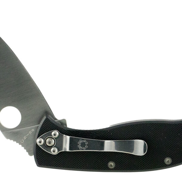 Spyderco C122GP Tenacious  3.39″ Folding Drop Point Plain 8Cr13MoV SS Blade Black G10 Handle Includes Pocket Clip