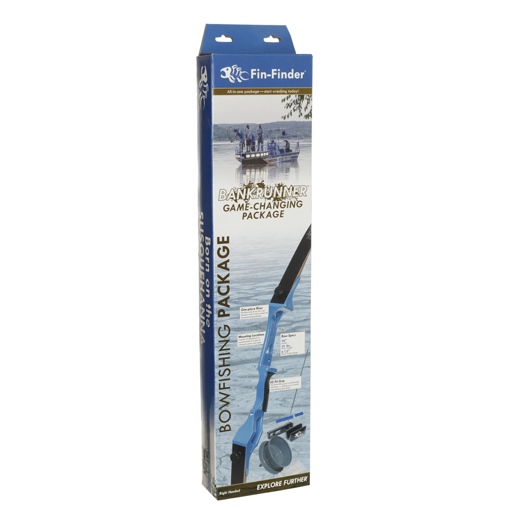 Fin Finder Bank Runner Bowfishing Recurve Package with Drum Reel Package Blue 58 in. 35 lbs. RH - Image 2
